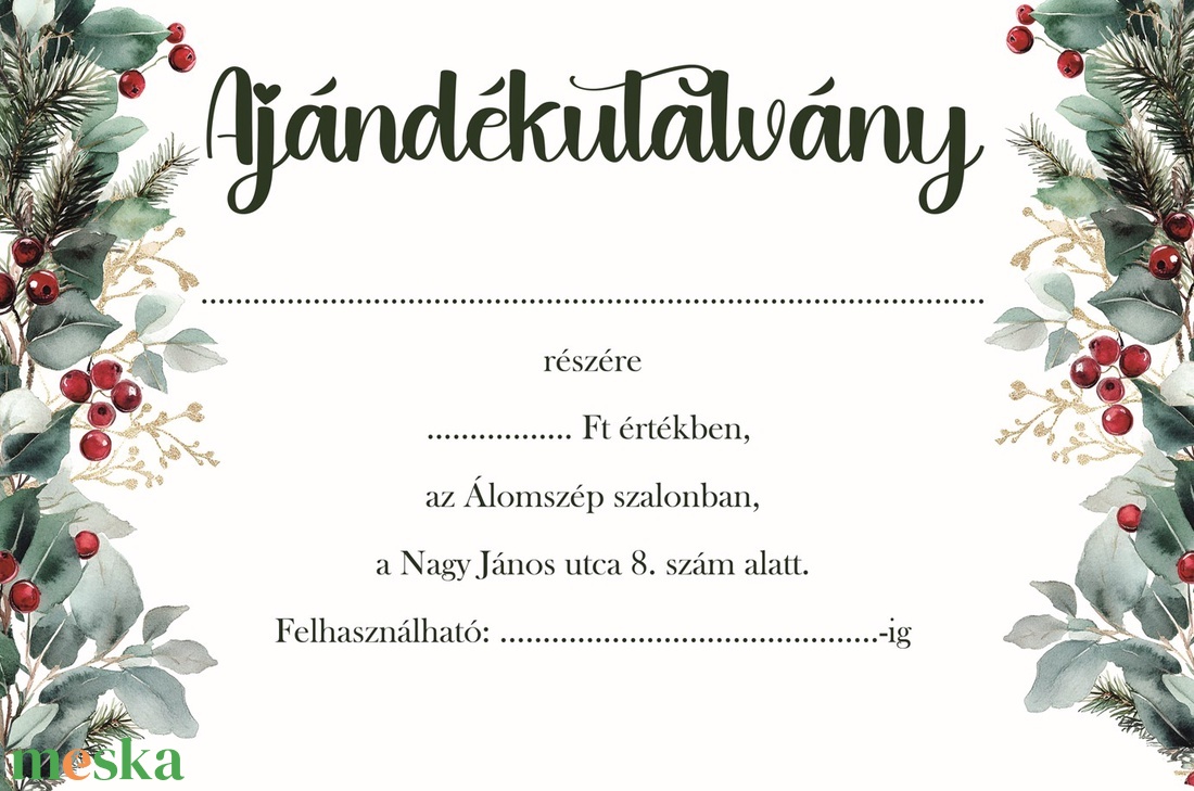 Ajándékutalvány - Karácsony - otthon & életmód - papír, írószer - egyedi szerkesztés - Meska.hu Ajándékutalvány - Karácsony - otthon & életmód - papír, írószer - egyedi szerkesztés - Meska.hu