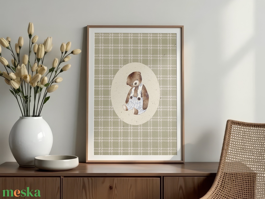 Baba/Gyermekszoba falikép - Vintage - Botond maci (V6) - otthon & életmód - babaszoba, gyerekszoba - babaszoba kép - Meska.hu