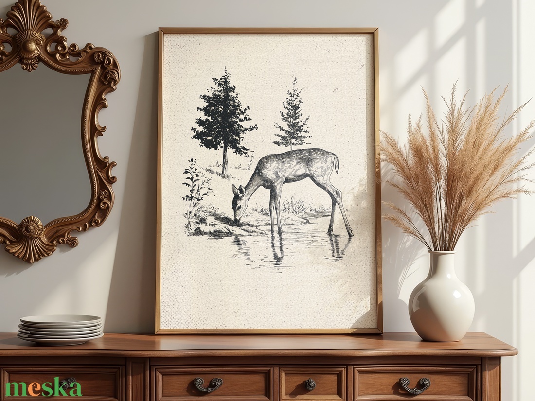 Baba/Gyermekszoba falikép - Vintage - Erdei mese (V19) - otthon & életmód - babaszoba, gyerekszoba - babaszoba kép - Meska.hu