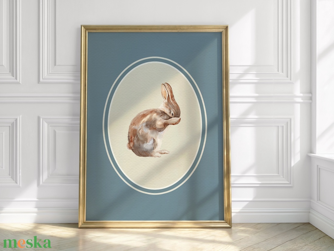 Baba/Gyermekszoba falikép - Vintage - Nyúl reggele (V45) - otthon & életmód - babaszoba, gyerekszoba - babaszoba kép - Meska.hu