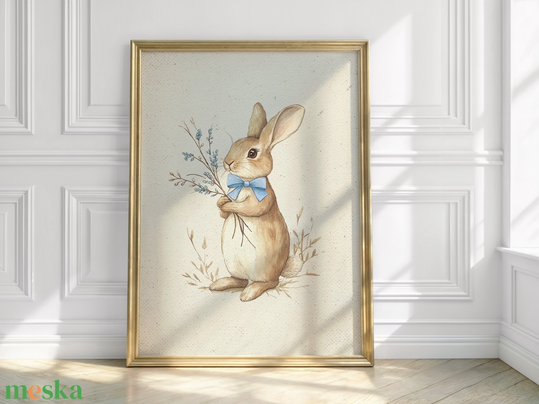 Baba/Gyermekszoba falikép - Vintage - Nyuszi fiú titkai (V52a) - otthon & életmód - babaszoba, gyerekszoba - babaszoba kép - Meska.hu