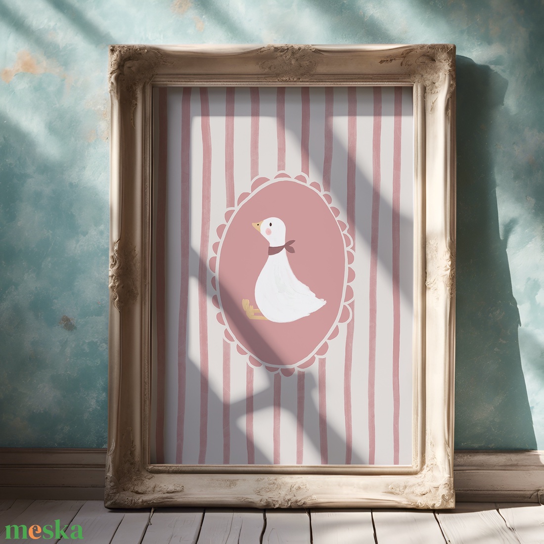 Baba/Gyermekszoba falikép - Vintage - Púderszínű ludas mese (V62) - otthon & életmód - babaszoba, gyerekszoba - babaszoba kép - Meska.hu