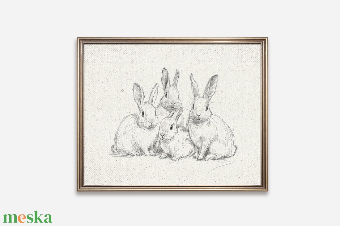 Baba/Gyermekszoba falikép - Vintage - Nyuszik rejteke (V89) - otthon & életmód - babaszoba, gyerekszoba - babaszoba kép - Meska.hu