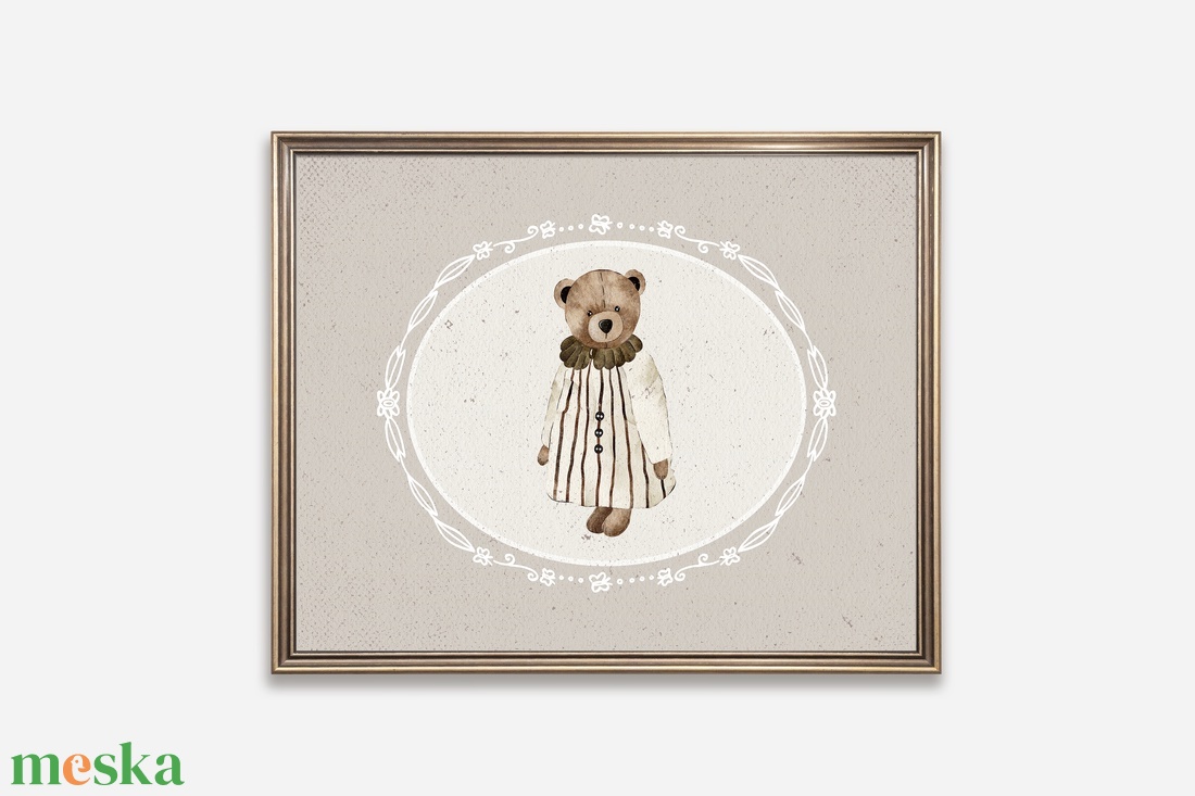 Baba/Gyermekszoba falikép - Vintage - Bundás maci néni kalandjai (V99) - otthon & életmód - babaszoba, gyerekszoba - babaszoba kép - Meska.hu