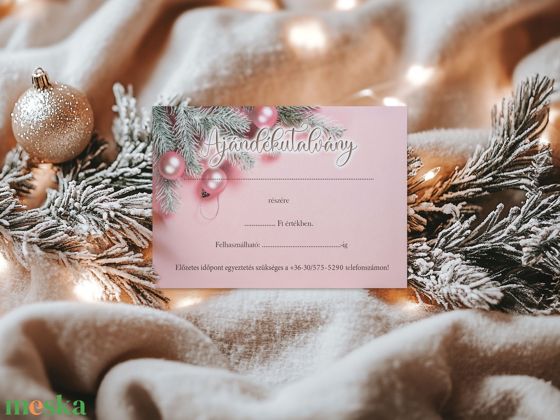 Ajándékutalvány - babarózsaszín faágas - otthon & életmód - papír, írószer - egyedi szerkesztés - Meska.hu