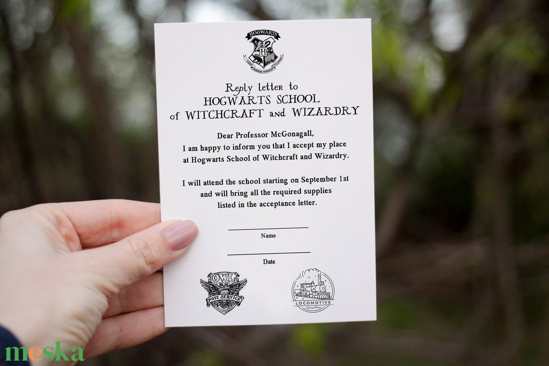 Névre szóló angol nyelvű Hogwarts levél (Harry Potterből Roxfort) - játék & sport - motivációs jutalomtábla - Meska.hu