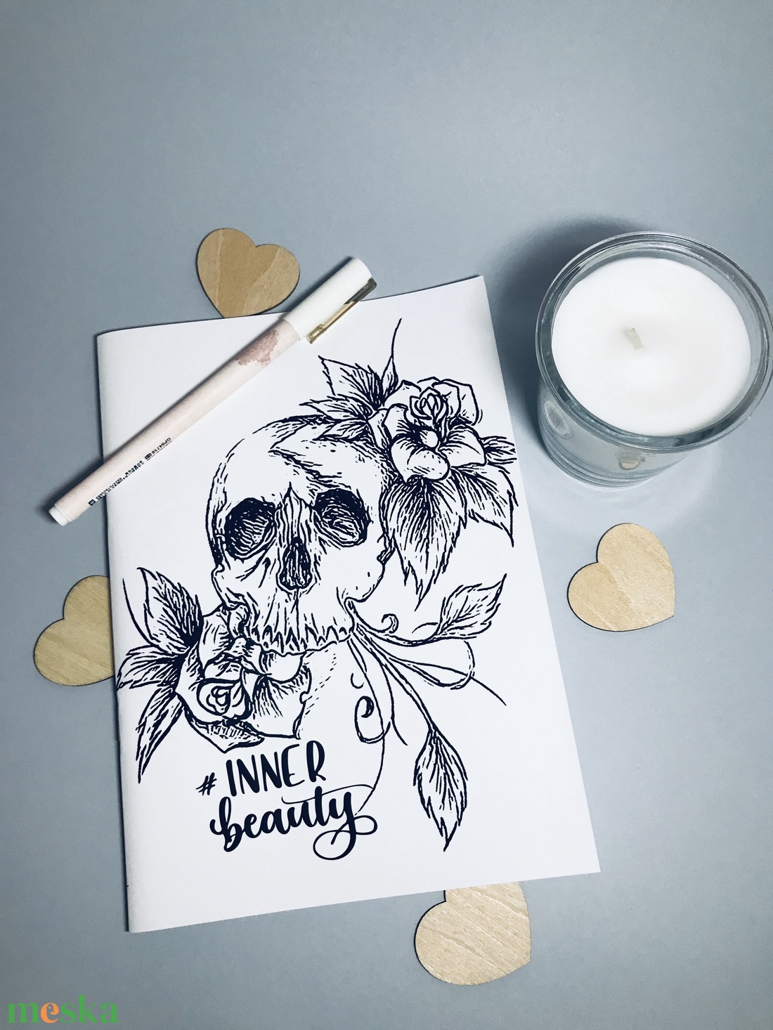 'Inner Beauty' - sima A5 füzet - otthon & életmód - papír, írószer - jegyzetfüzet & napló - Meska.hu