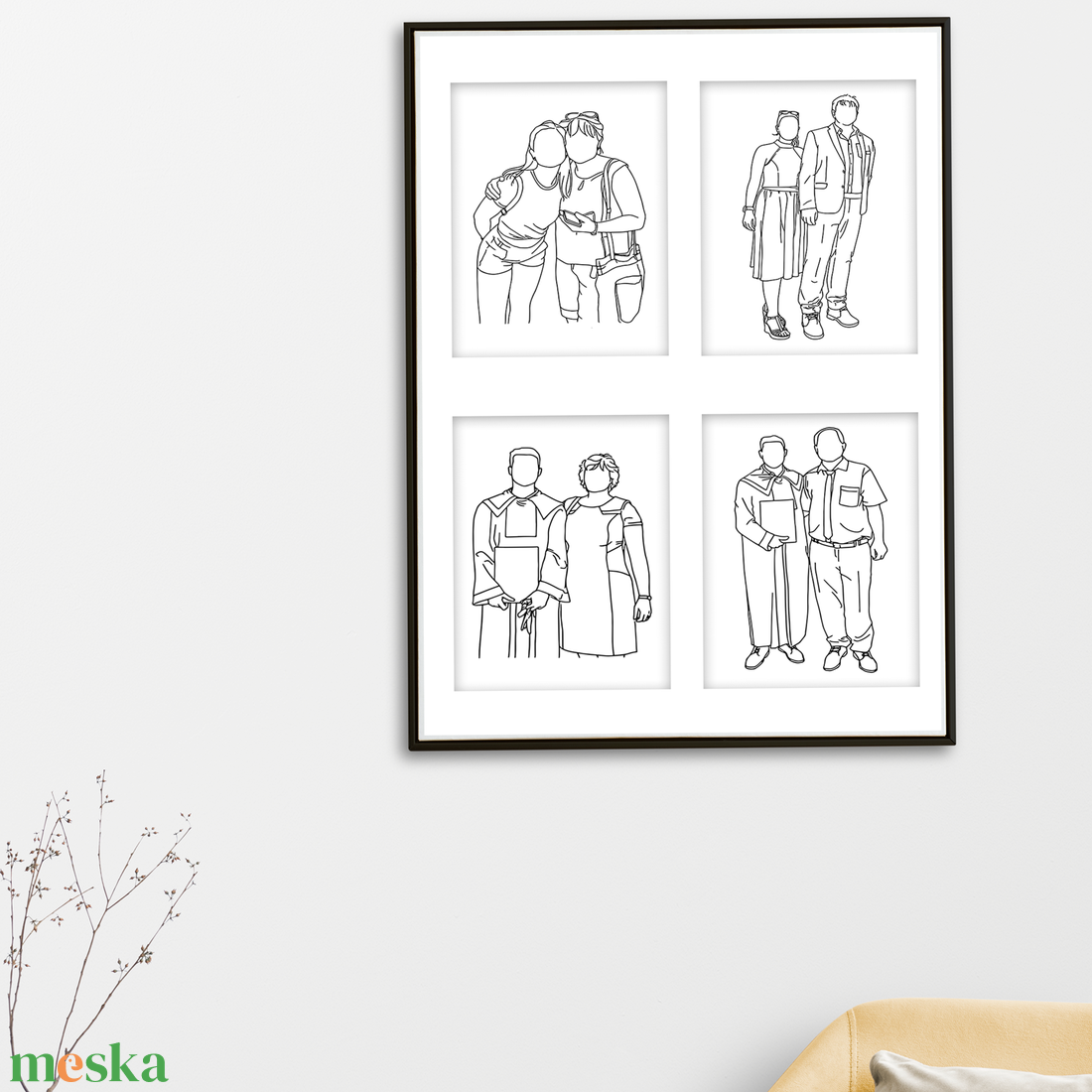 Nyomtatható Vonalrajz Portré - otthon & életmód - dekoráció - kép & falikép - poszter - Meska.hu