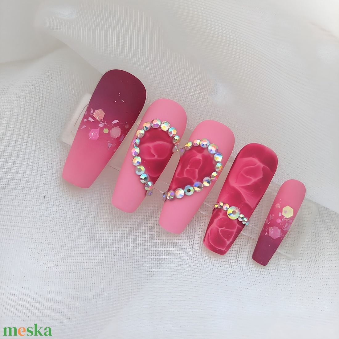 Press-on műköröm szett - szépségápolás - testápolás - kéz- és lábápolás - Meska.hu