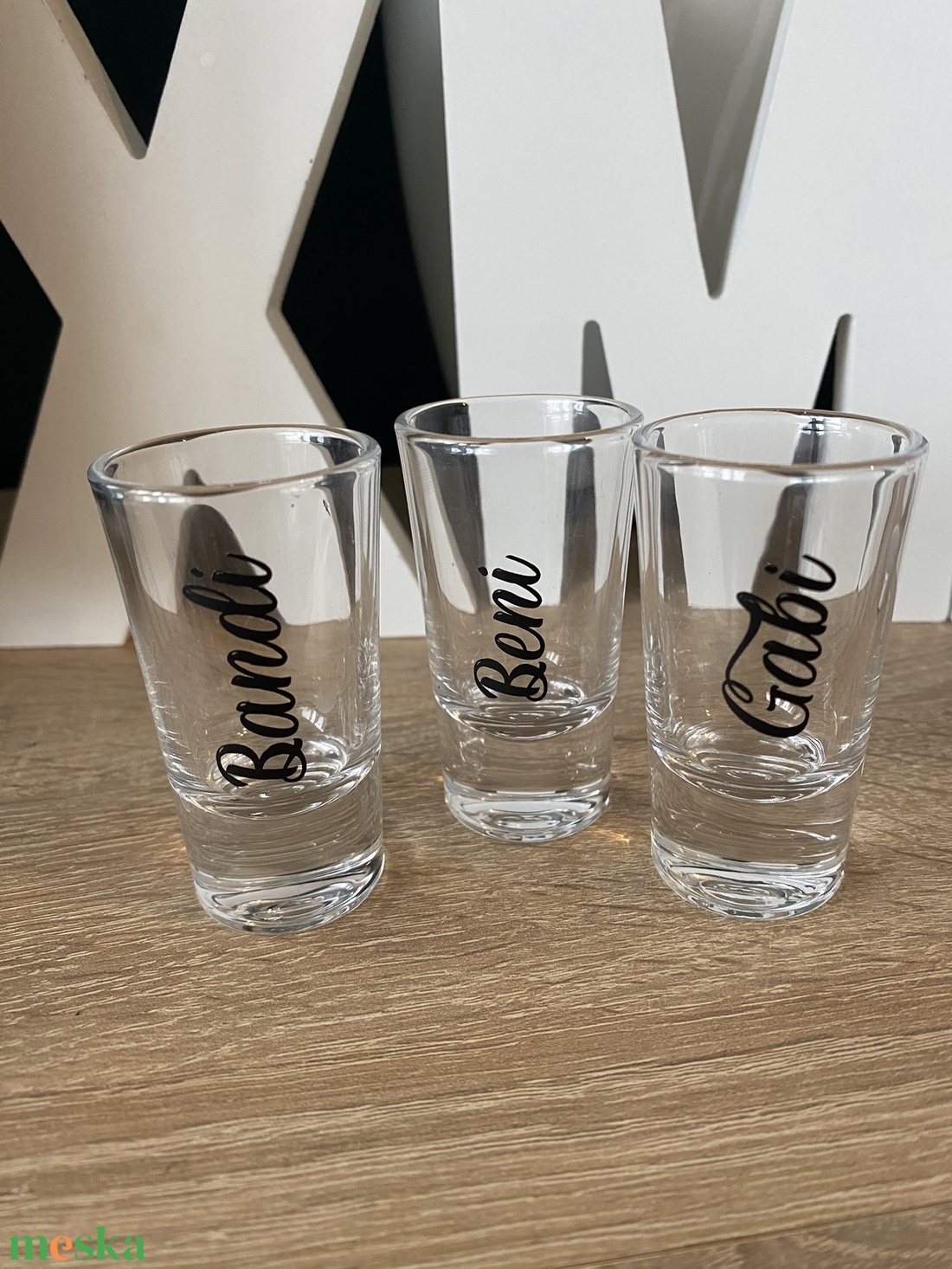 Egyedi névre szóló feles poharak - esküvő - emlék & ajándék - nászajándék - esküvői pohár, pohárszett - Meska.hu