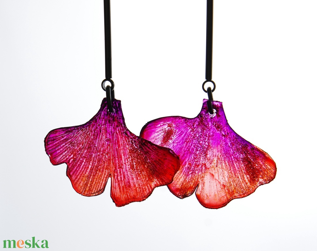 Ginkgo fülbevaló - fenntartható ékszer - ékszer - fülbevaló - lógó fülbevaló - Meska.hu