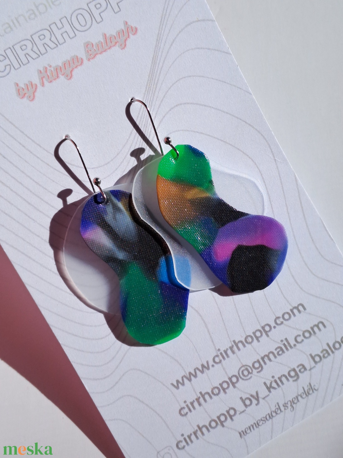 NEWFusion fülbevaló - fenntartható ékszer - ékszer - fülbevaló - lógó fülbevaló - Meska.hu