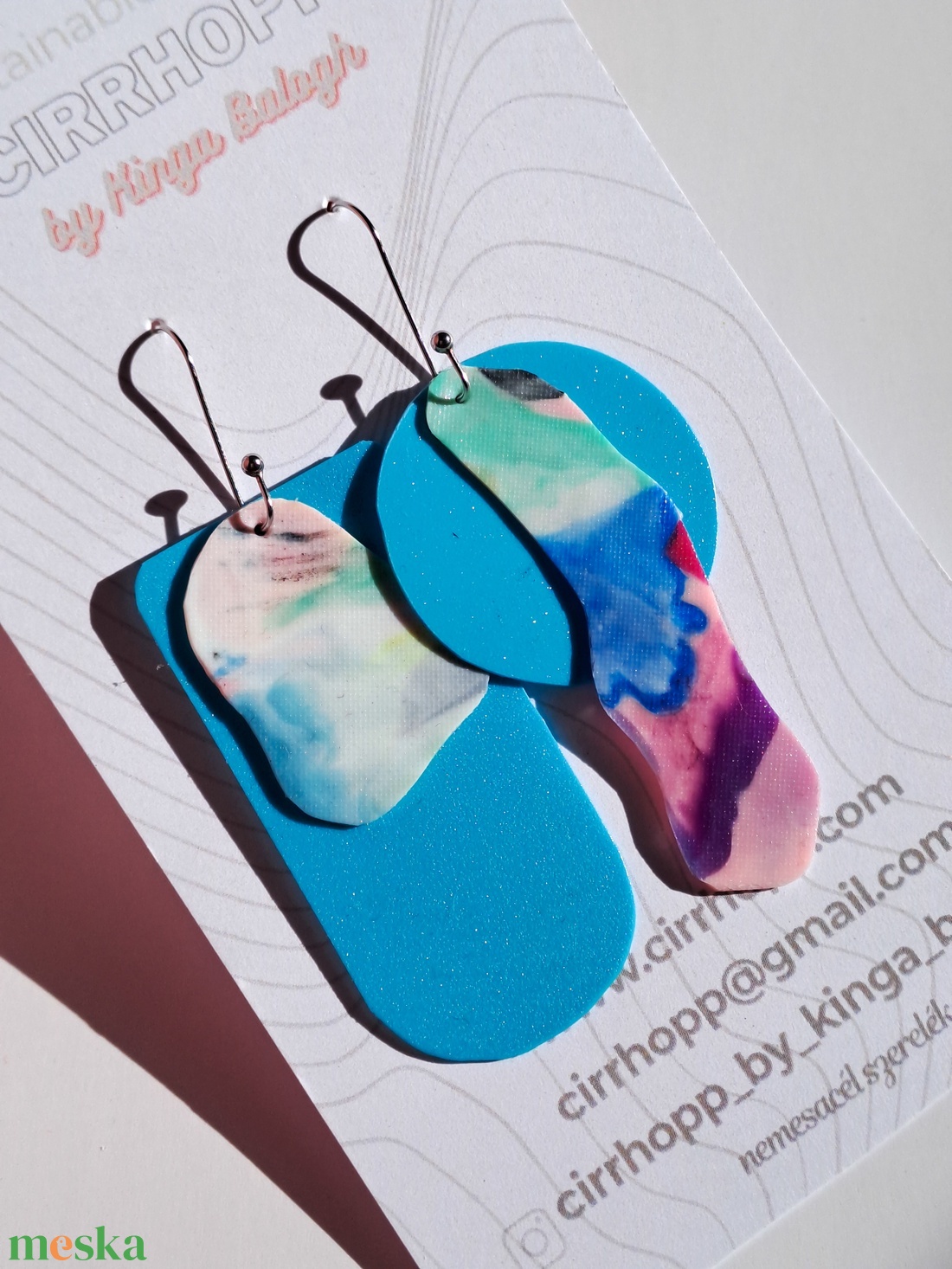 NEWFusion fülbevaló - fenntartható ékszer - ékszer - fülbevaló - lógó fülbevaló - Meska.hu