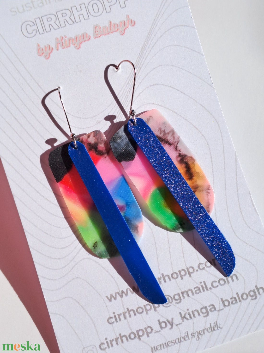 NEWFusion fülbevaló - fenntartható ékszer - ékszer - fülbevaló - lógó fülbevaló - Meska.hu