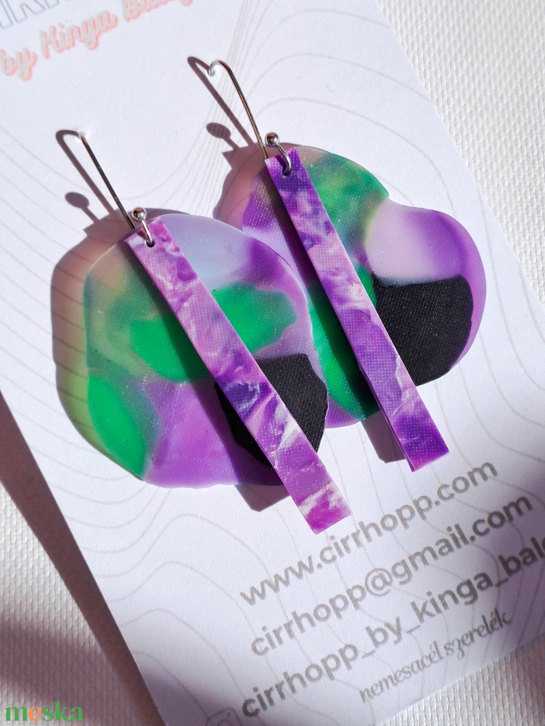 NEWFusion fülbevaló - fenntartható ékszer - ékszer - fülbevaló - lógó fülbevaló - Meska.hu