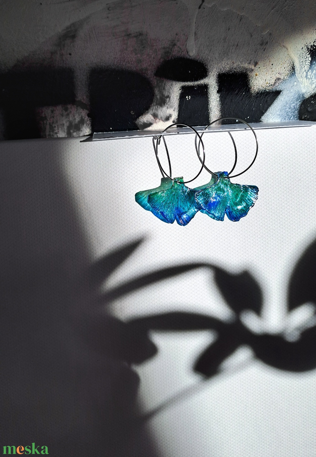 Ginkgo fülbevaló - fenntartható ékszer - ékszer - fülbevaló - lógó fülbevaló - Meska.hu