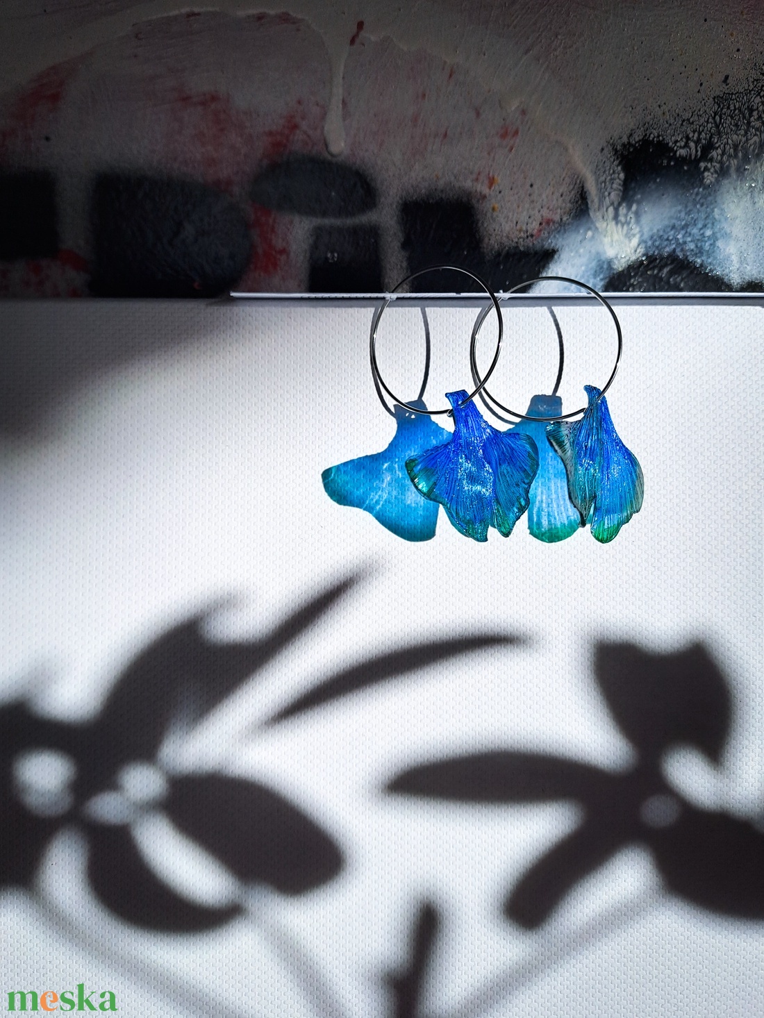 Ginkgo fülbevaló - fenntartható ékszer - ékszer - fülbevaló - lógó fülbevaló - Meska.hu