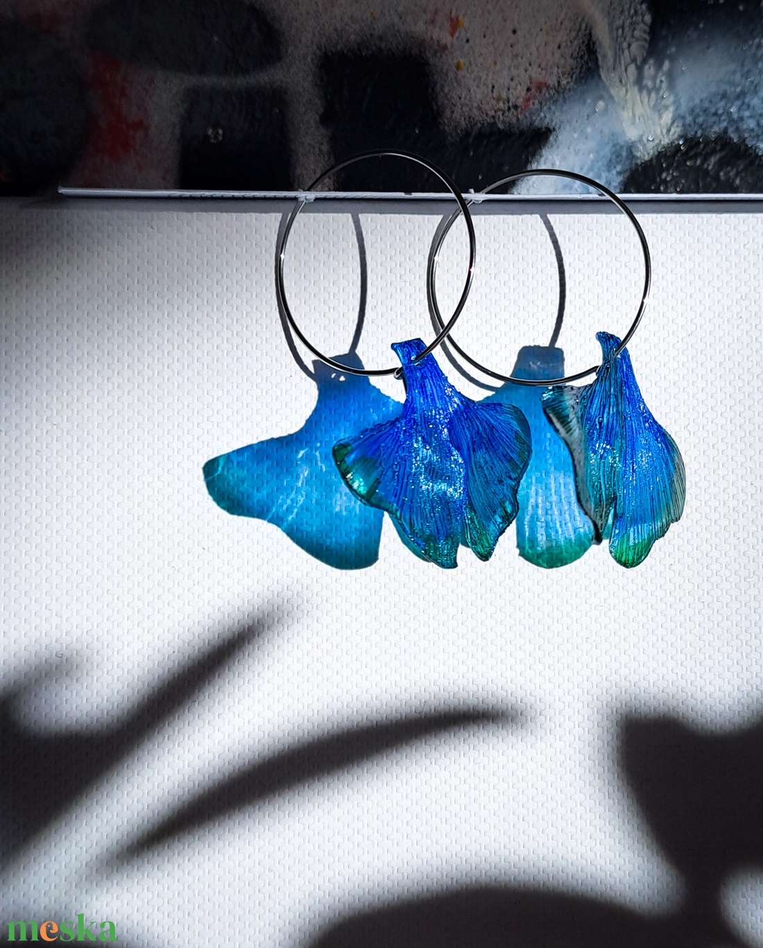 Ginkgo fülbevaló - fenntartható ékszer - ékszer - fülbevaló - lógó fülbevaló - Meska.hu