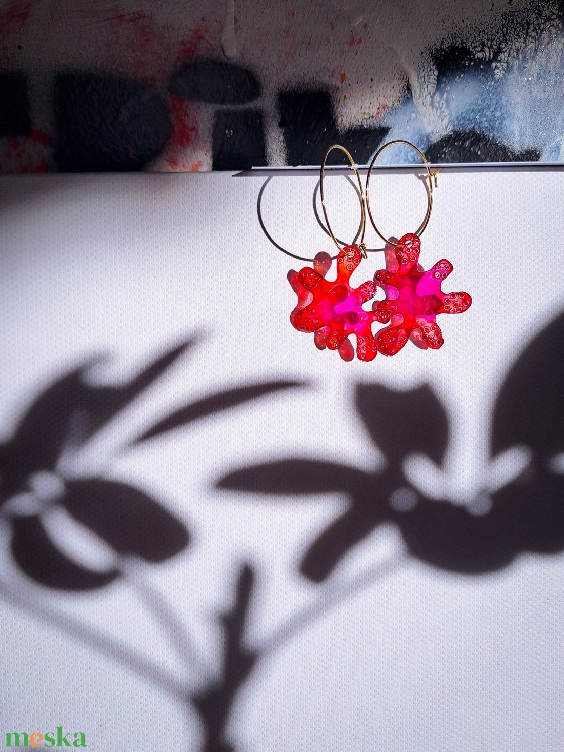 Amőba fülbevaló - fenntartható ékszer - ékszer - fülbevaló - lógó fülbevaló - Meska.hu