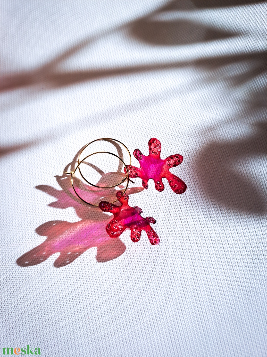 Amőba fülbevaló - fenntartható ékszer - ékszer - fülbevaló - lógó fülbevaló - Meska.hu