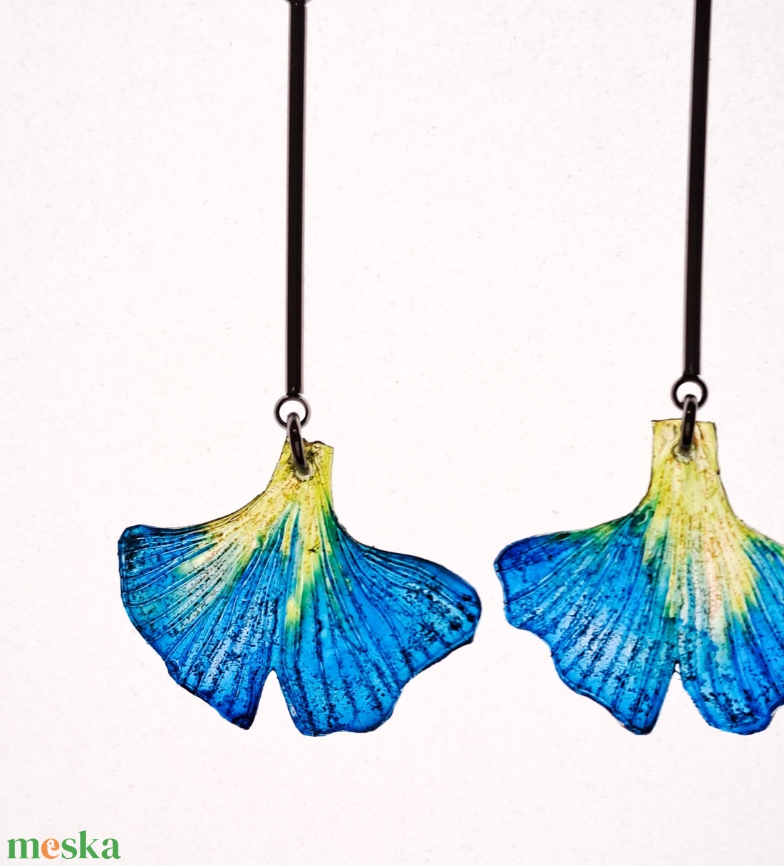 Ginkgo fülbevaló - fenntartható ékszer - ékszer - fülbevaló - lógó fülbevaló - Meska.hu