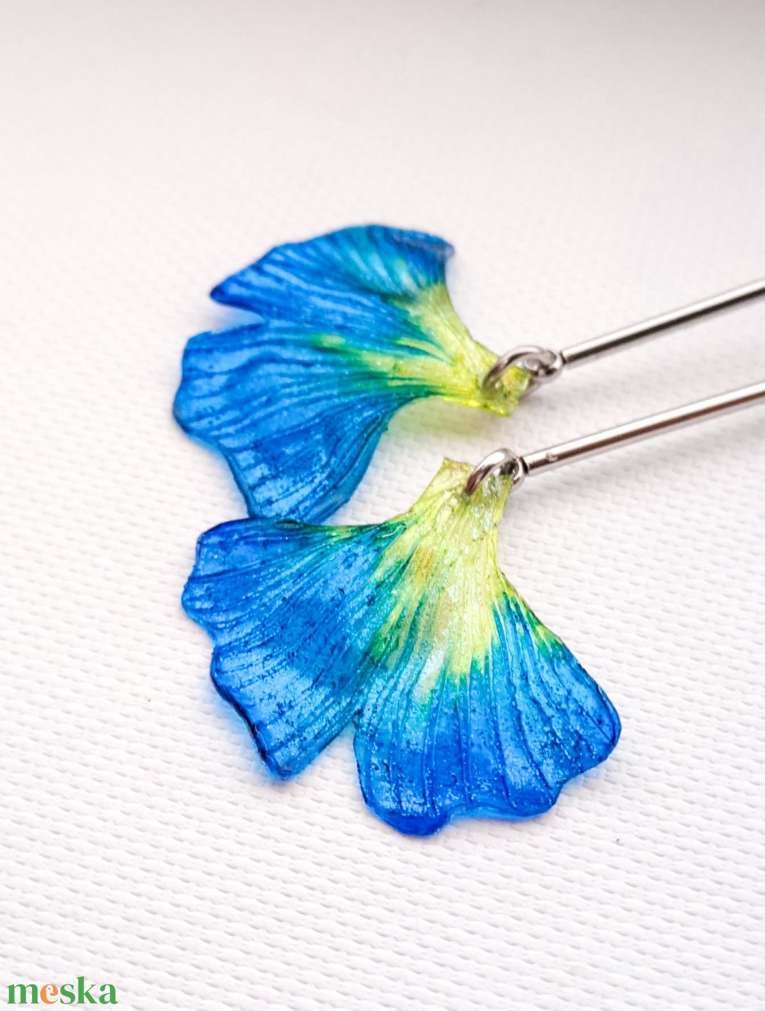 Ginkgo fülbevaló - fenntartható ékszer - ékszer - fülbevaló - lógó fülbevaló - Meska.hu