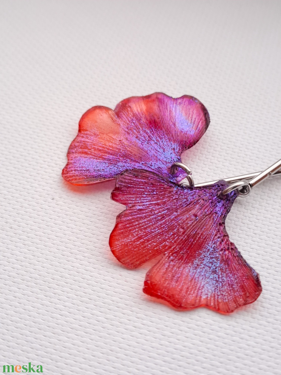 Ginkgo fülbevaló - fenntartható ékszer - ékszer - fülbevaló - lógó fülbevaló - Meska.hu