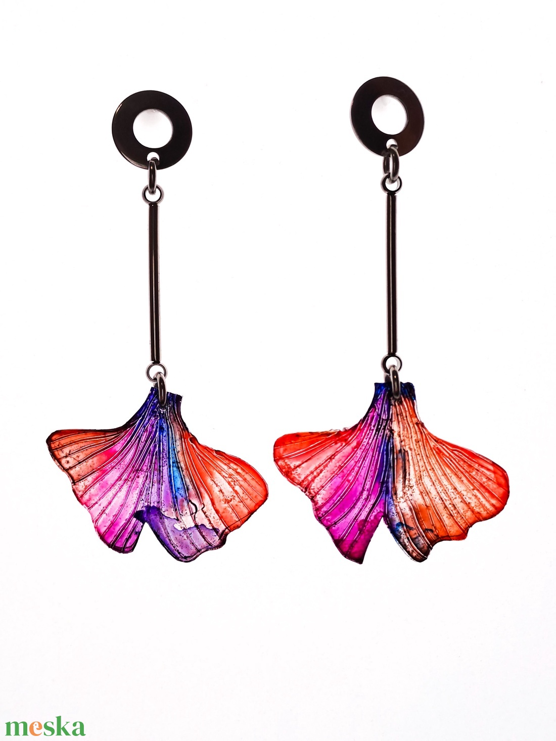 Ginkgo fülbevaló - fenntartható ékszer - ékszer - fülbevaló - lógó fülbevaló - Meska.hu