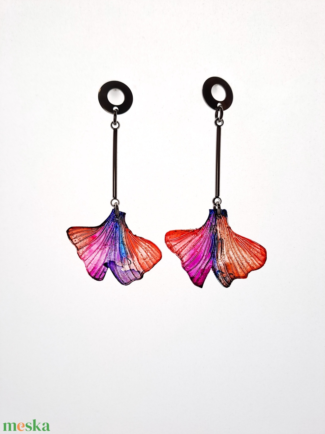 Ginkgo fülbevaló - fenntartható ékszer - ékszer - fülbevaló - lógó fülbevaló - Meska.hu