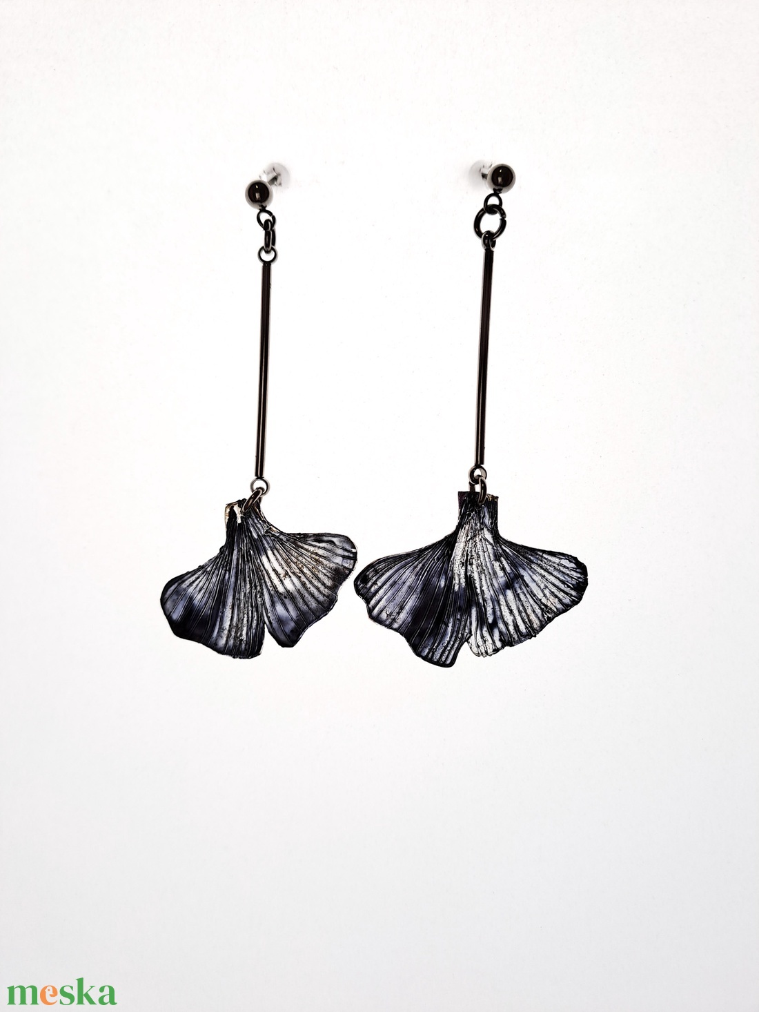 Ginkgo fülbevaló - fenntartható ékszer - ékszer - fülbevaló - lógó fülbevaló - Meska.hu