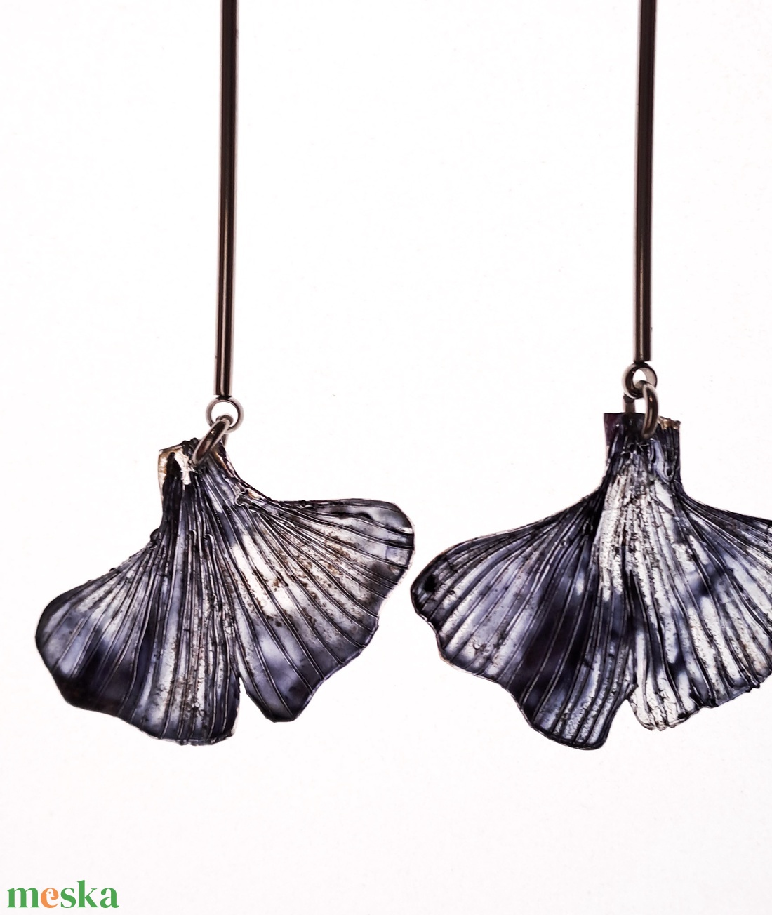 Ginkgo fülbevaló - fenntartható ékszer - ékszer - fülbevaló - lógó fülbevaló - Meska.hu