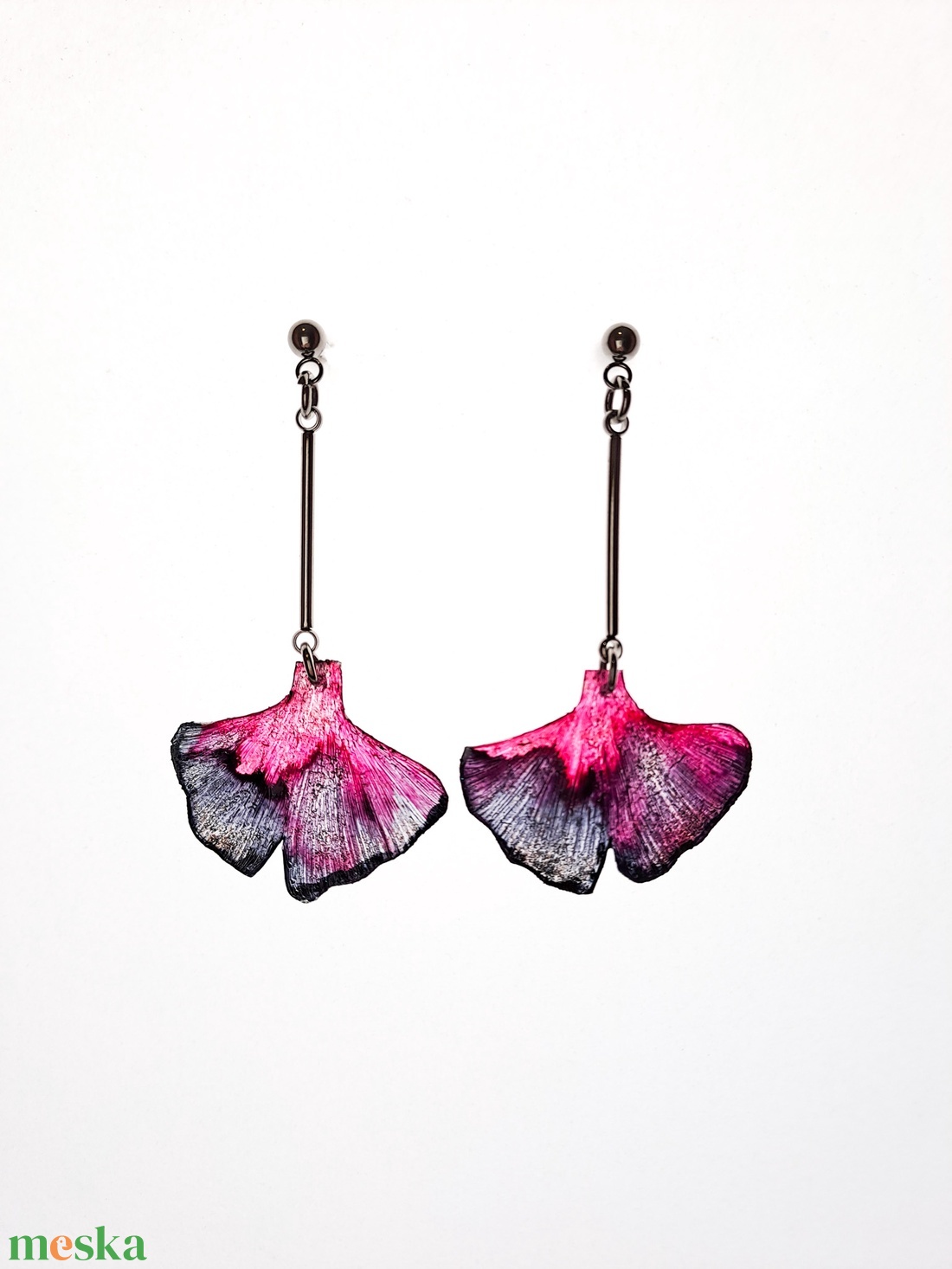 Ginkgo fülbevaló - fenntartható ékszer - ékszer - fülbevaló - lógó fülbevaló - Meska.hu