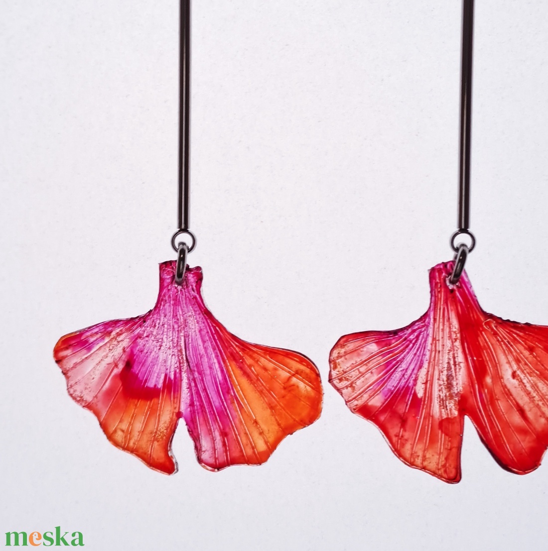 Ginkgo fülbevaló - fenntartható ékszer - ékszer - fülbevaló - lógó fülbevaló - Meska.hu