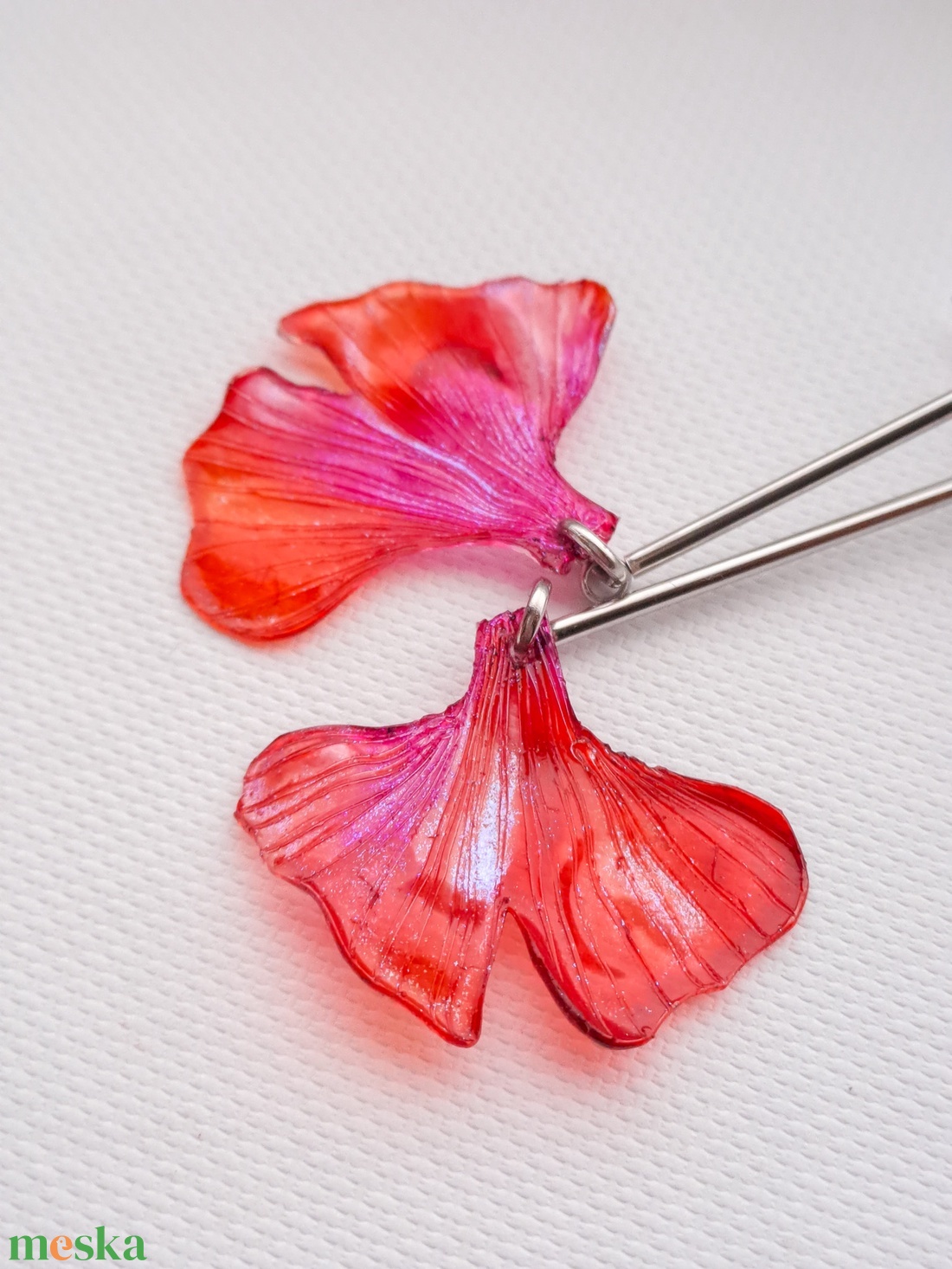 Ginkgo fülbevaló - fenntartható ékszer - ékszer - fülbevaló - lógó fülbevaló - Meska.hu