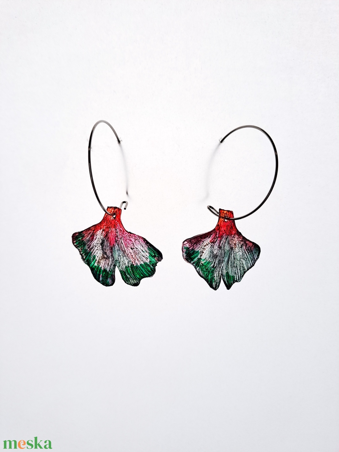 Ginkgo fülbevaló - fenntartható ékszer - ékszer - fülbevaló - lógó fülbevaló - Meska.hu