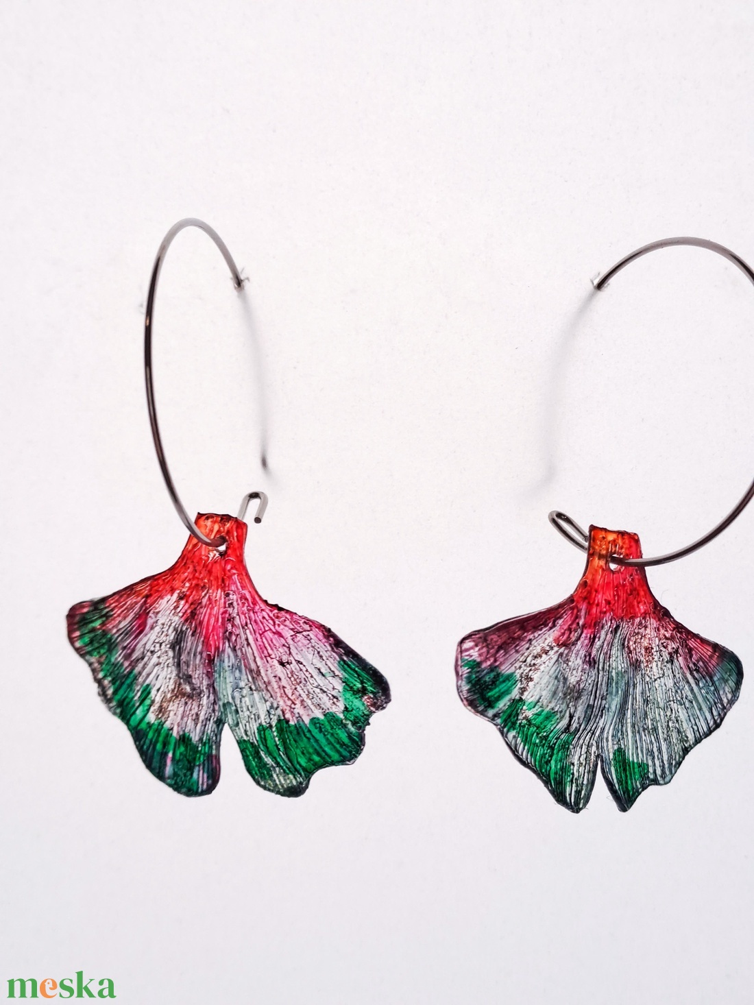 Ginkgo fülbevaló - fenntartható ékszer - ékszer - fülbevaló - lógó fülbevaló - Meska.hu