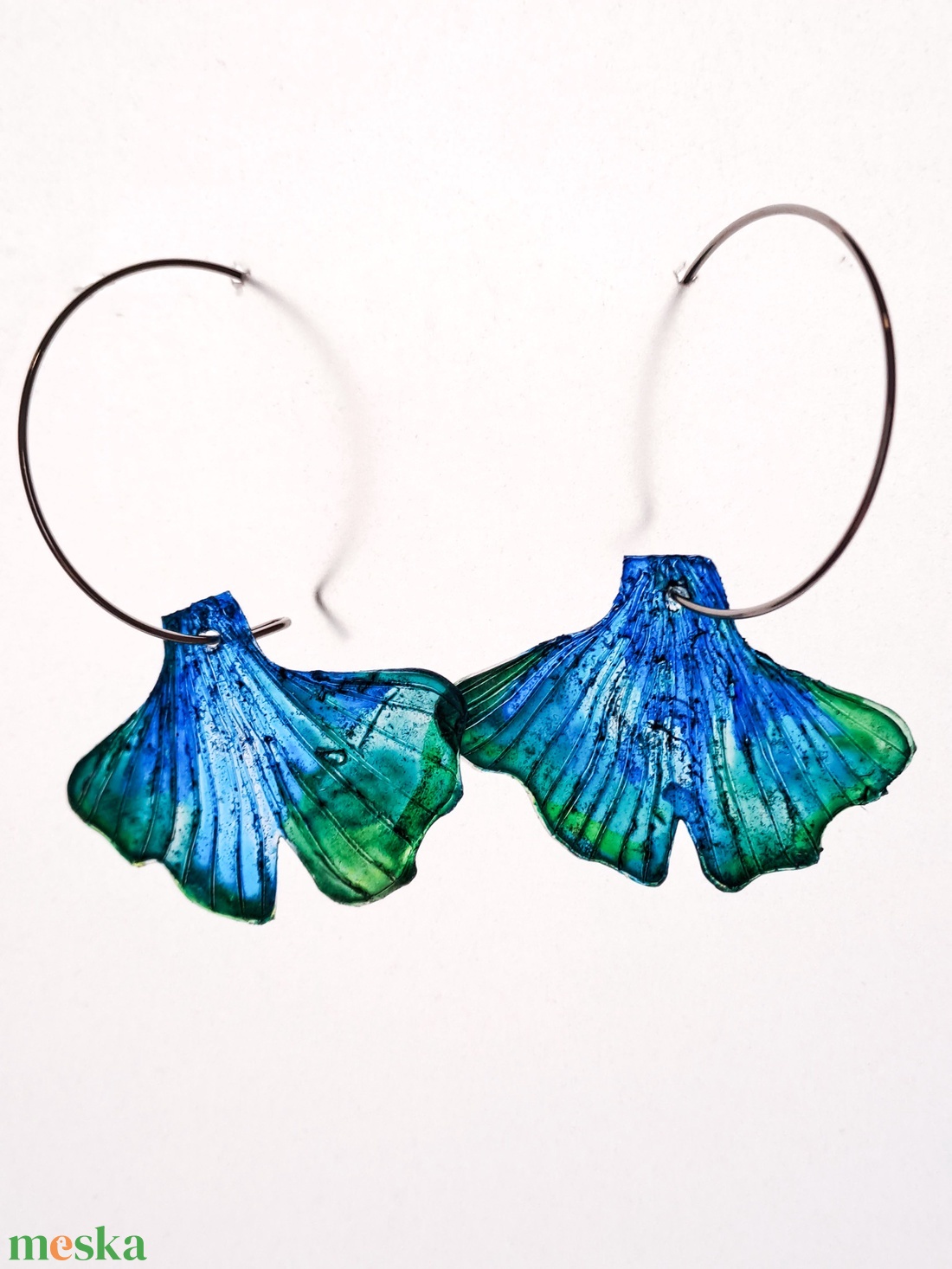 Ginkgo fülbevaló - fenntartható ékszer - ékszer - fülbevaló - lógó fülbevaló - Meska.hu