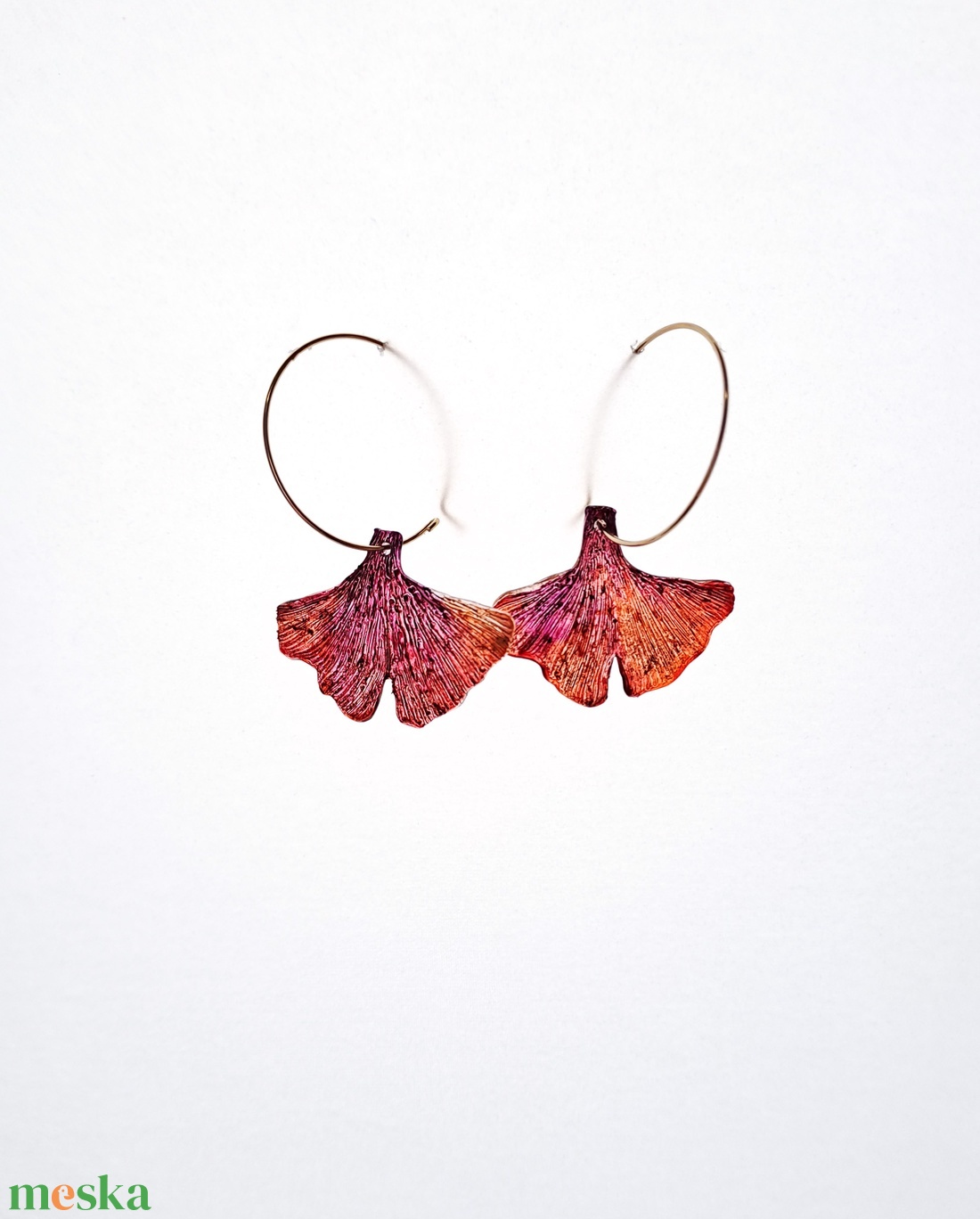 Ginkgo fülbevaló - fenntartható ékszer - ékszer - fülbevaló - lógó fülbevaló - Meska.hu