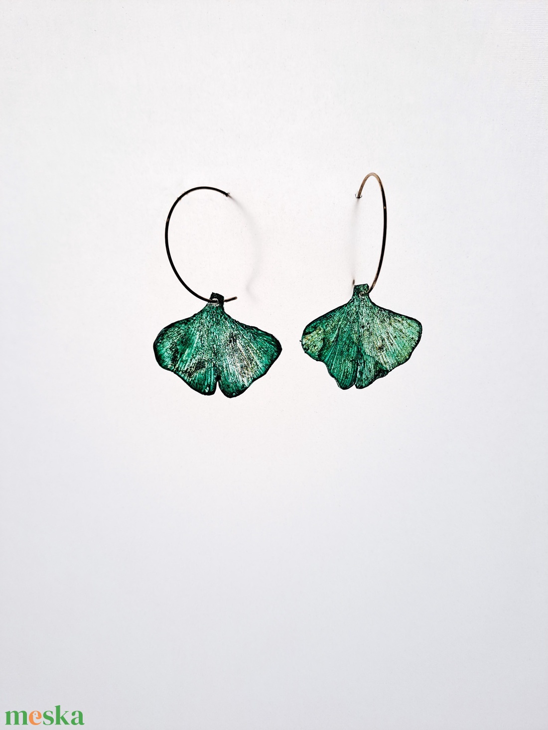 Ginkgo fülbevaló - fenntartható ékszer - ékszer - fülbevaló - lógó fülbevaló - Meska.hu