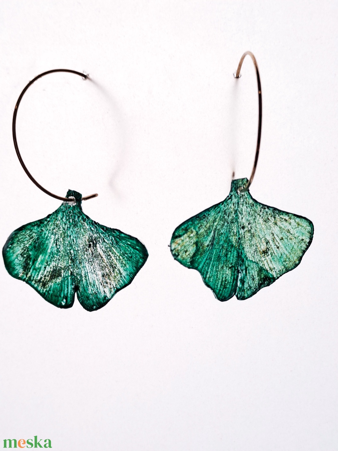 Ginkgo fülbevaló - fenntartható ékszer - ékszer - fülbevaló - lógó fülbevaló - Meska.hu
