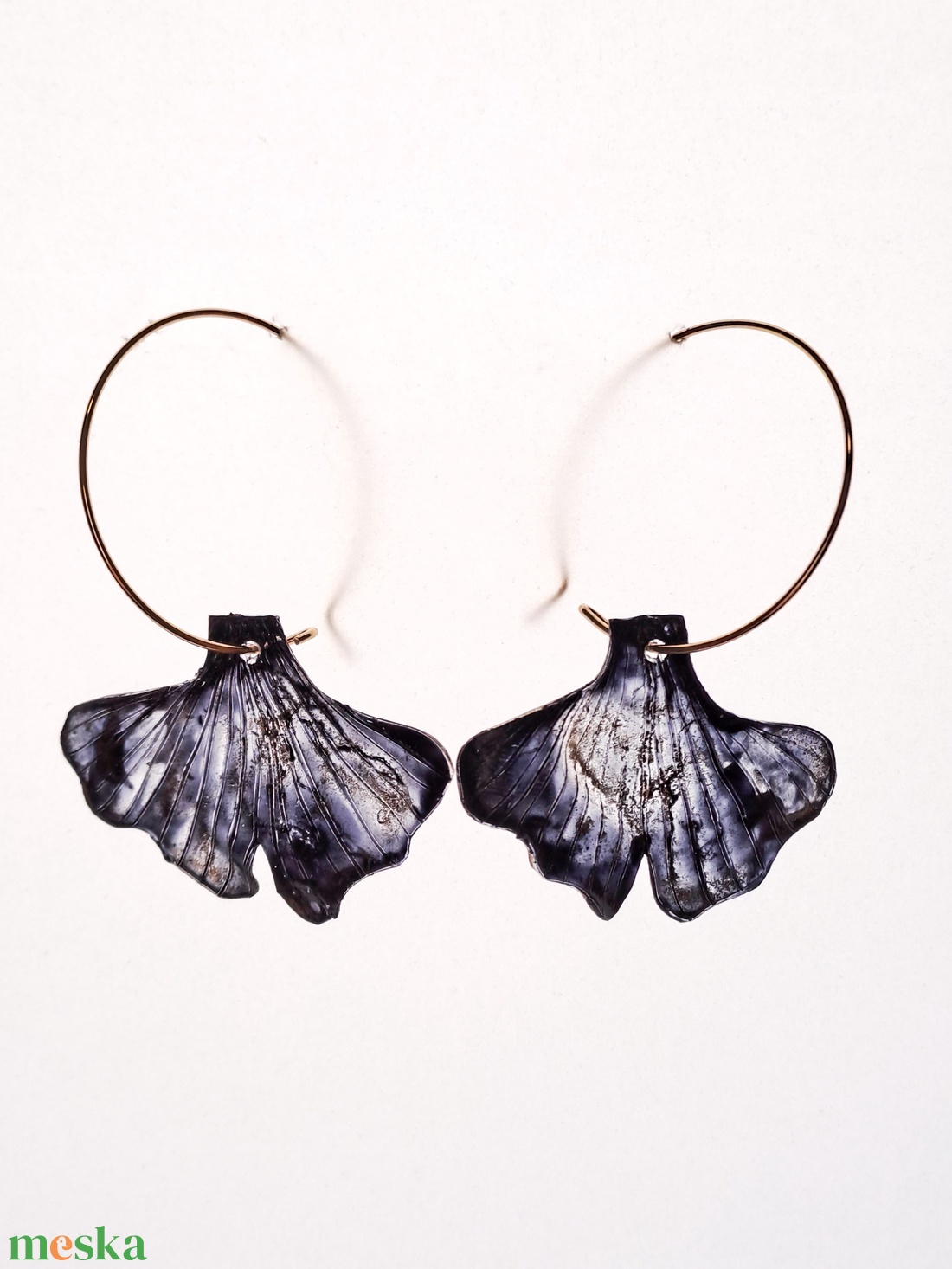 Ginkgo fülbevaló - fenntartható ékszer - ékszer - fülbevaló - lógó fülbevaló - Meska.hu