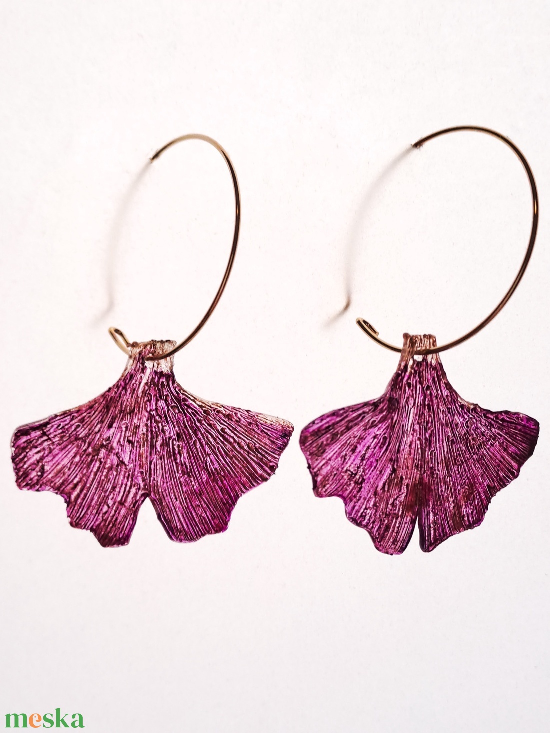 Ginkgo fülbevaló - fenntartható ékszer - ékszer - fülbevaló - lógó fülbevaló - Meska.hu