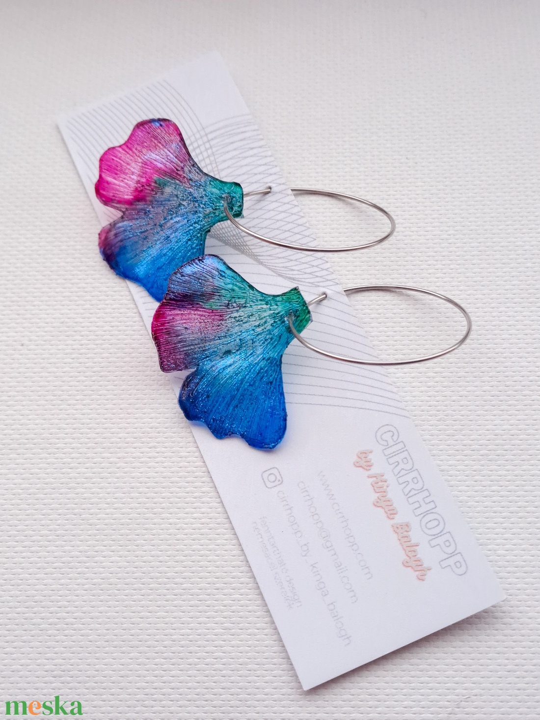 Ginkgo fülbevaló - fenntartható ékszer - ékszer - fülbevaló - lógó fülbevaló - Meska.hu