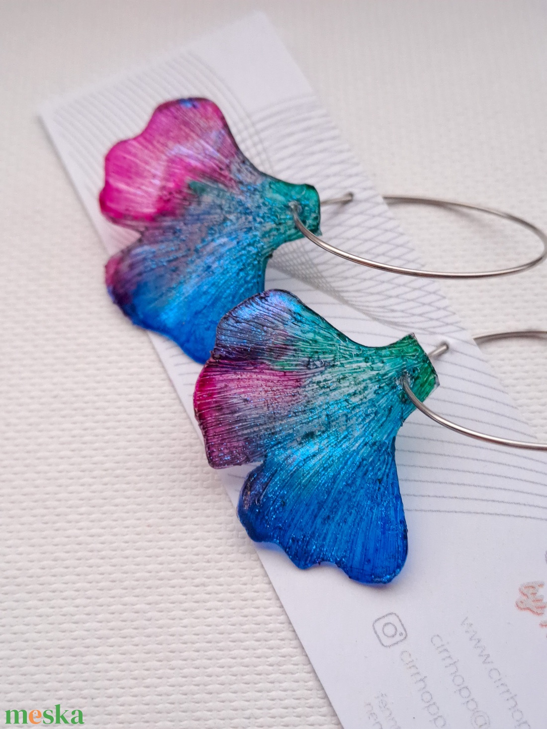 Ginkgo fülbevaló - fenntartható ékszer - ékszer - fülbevaló - lógó fülbevaló - Meska.hu