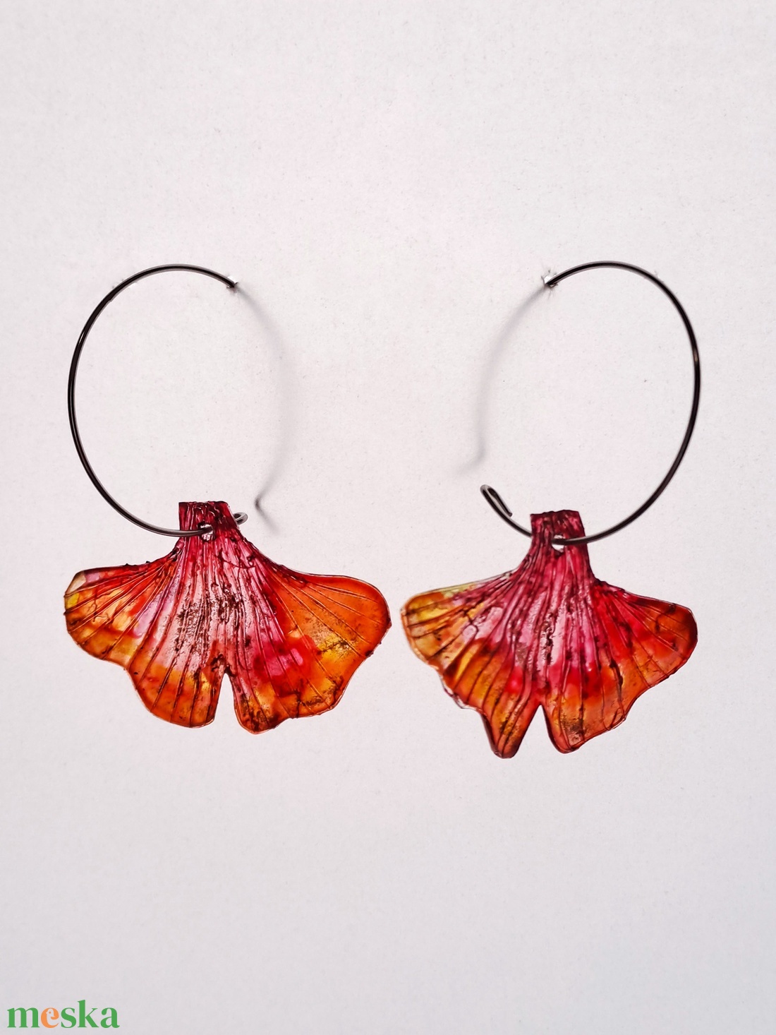 Ginkgo fülbevaló - fenntartható ékszer - ékszer - fülbevaló - lógó fülbevaló - Meska.hu