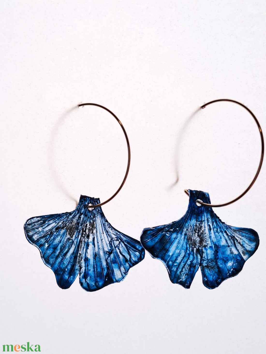 Ginkgo fülbevaló - fenntartható ékszer - ékszer - fülbevaló - lógó fülbevaló - Meska.hu