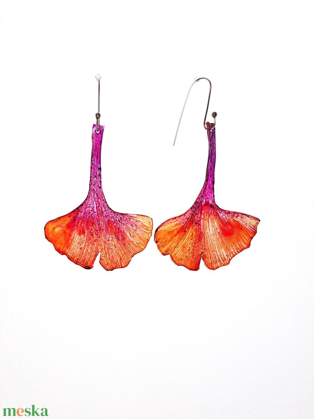 Ginkgo fülbevaló - fenntartható ékszer - ékszer - fülbevaló - lógó fülbevaló - Meska.hu