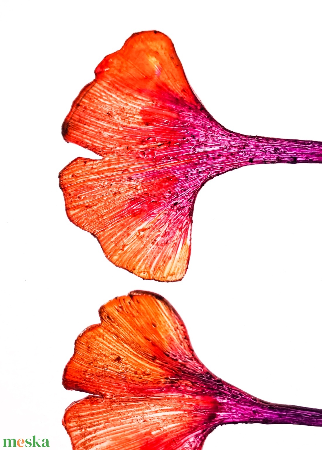 Ginkgo fülbevaló - fenntartható ékszer - ékszer - fülbevaló - lógó fülbevaló - Meska.hu