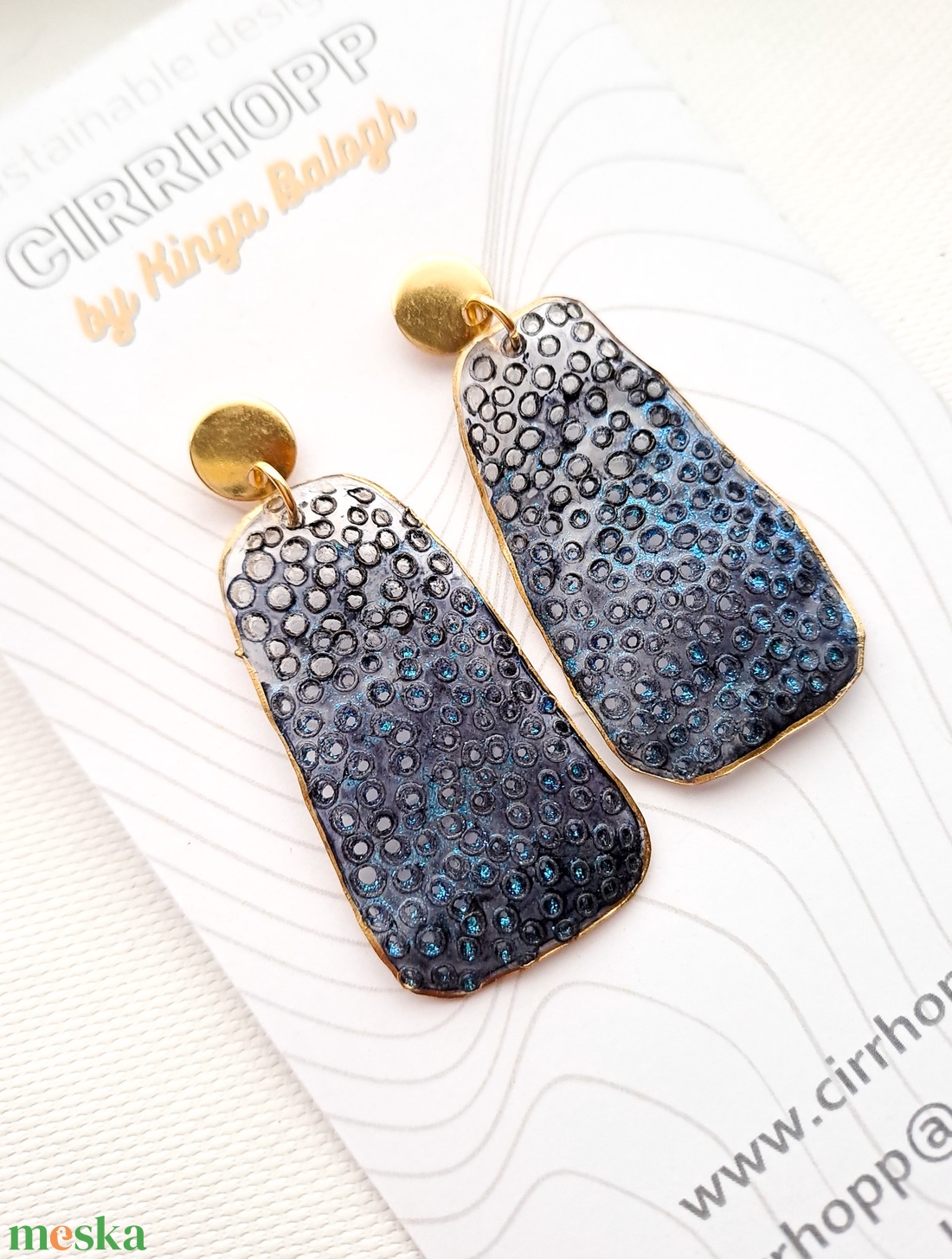 Plabodot fülbevaló - fenntartható ékszer - ékszer - fülbevaló - lógó fülbevaló - Meska.hu