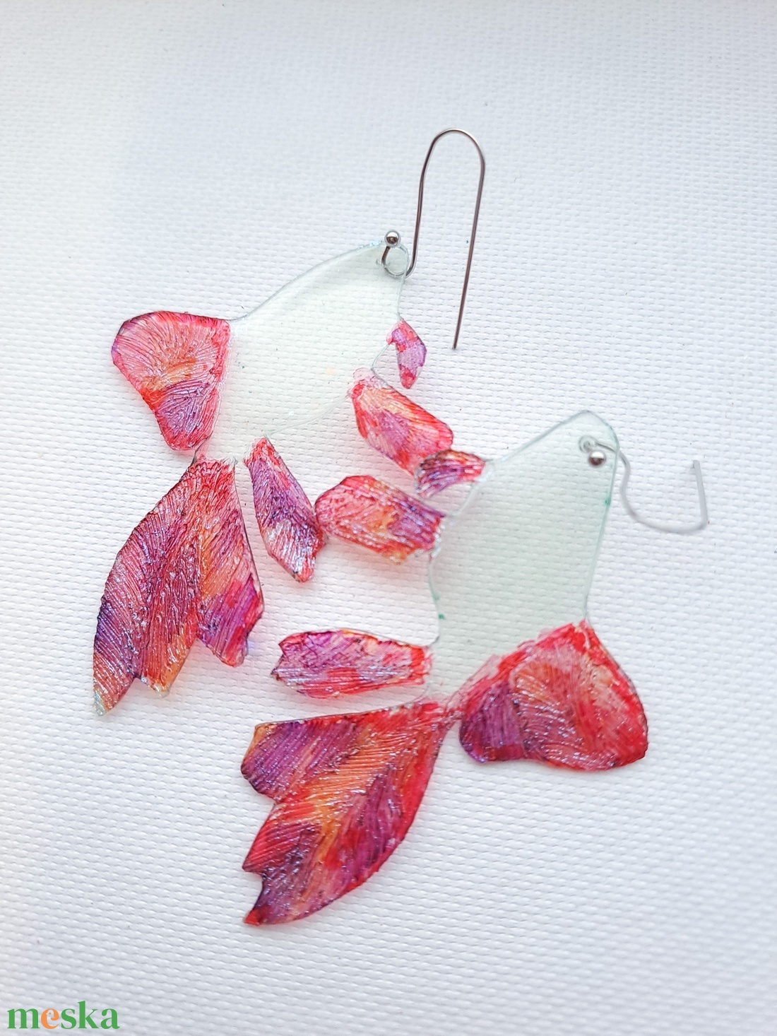 Goldfish fülbevaló - fenntartható ékszer - ékszer - fülbevaló - lógó fülbevaló - Meska.hu